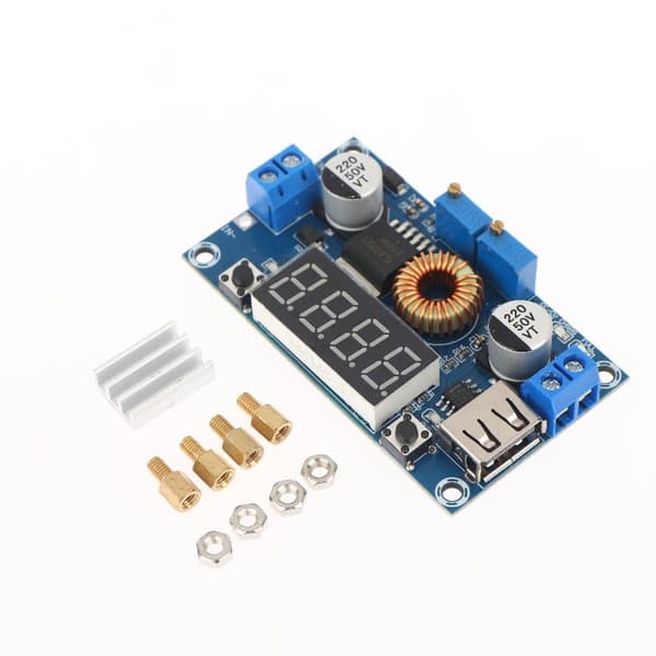 1 sæt 5A 75W XL4015 DC-DC-konverter justerbar step-down oplader