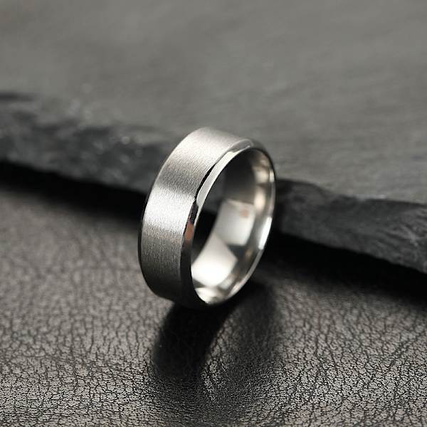 Mode klassiska rostfritt stål breda fingerringar Enkelt par A 13