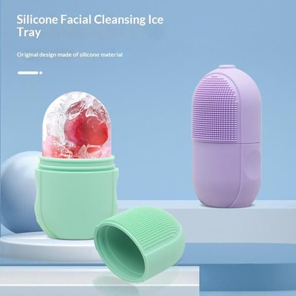 1 stk. silikone ansigtsisform til hudpleje ansigtsisrulle med Green