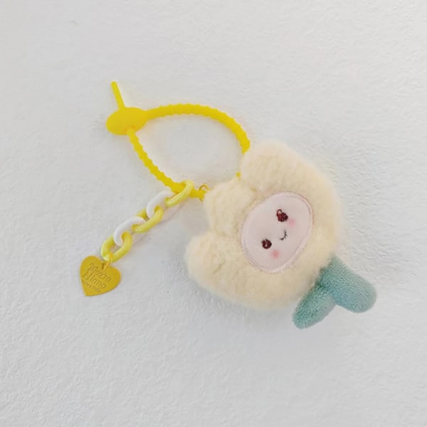 Kawaii Cartoon Flowers Keychain e Plush Tulip Keyring Bags Pend Yellow