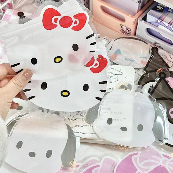 10 stk Transparent Ziplock Bag HelloKitty Kuromi Konserveringsmiddel Ba Red