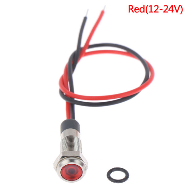 P67 Vedenpitävä 6 mm:n metallinen LED-varoitusvalo 6(Red 12-24V)