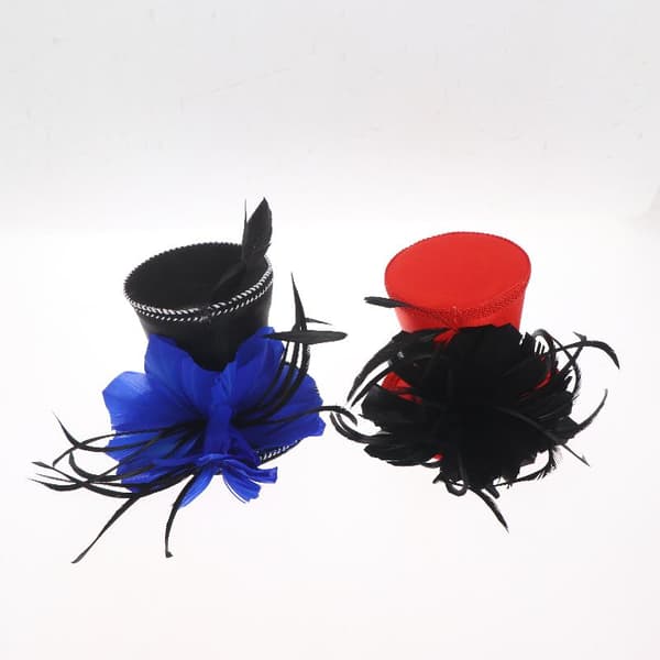 Bryllup Brude Mini Topphatt Hårspenner Fjær Hodeplagg Hår 01