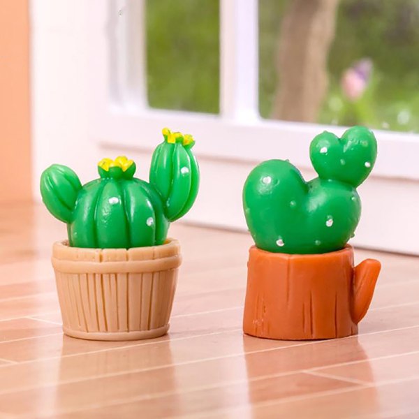 Mini Simulated Cactus Figurines Micro Landscape Desktop Car Das B