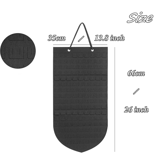 Blød filt hængepose Væg hængestift Opbevaringspose Pin Displa black