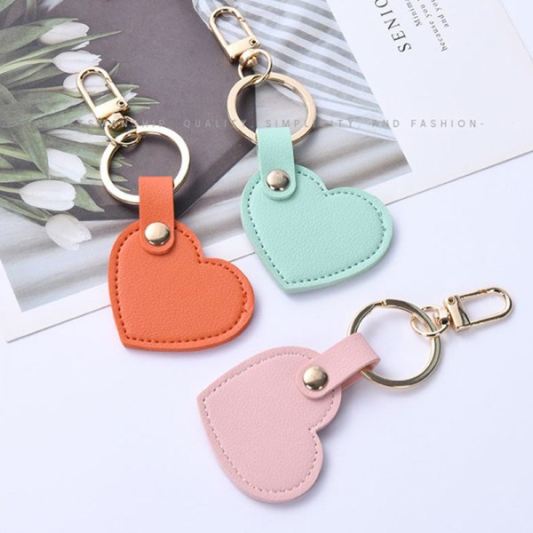 Læder hjerte nøglering Fashion læder hjerte form nøglering taske Pink