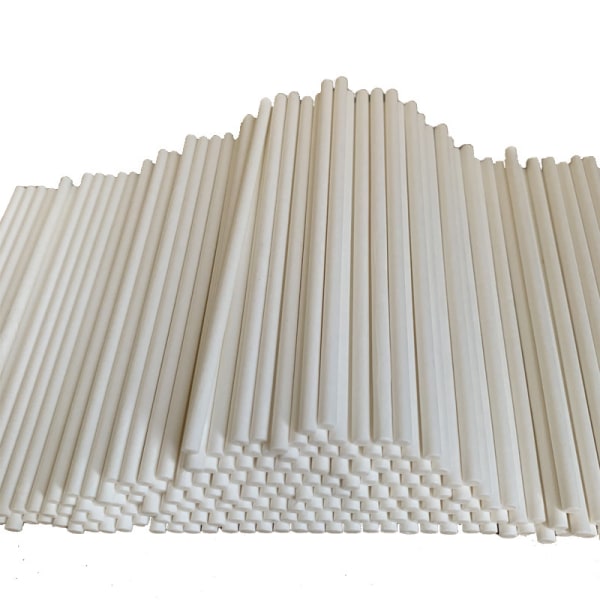 100 st Lollipop Cake Paper Stick Pops Vit massivt papper Stick B
