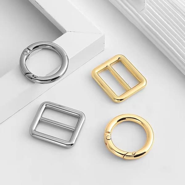 Justerbar väskaxelrem metallspänne för Evelyne Single S Gold D ring