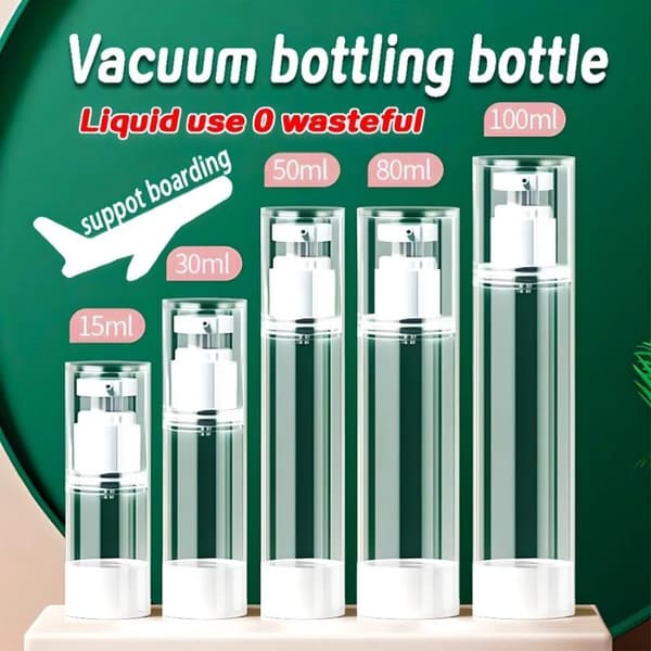 Matkapumppuvoidepullo kirkas muovinen tyhjiösuihkepullo purkki 50ml