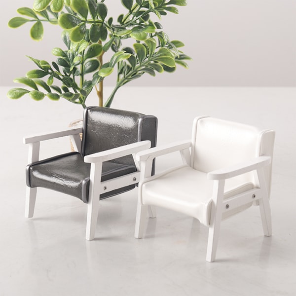 1:12 Dukkehus Mini Sofa Lædersofa Enkelt/Dobbeltstol Møbler Apricot L