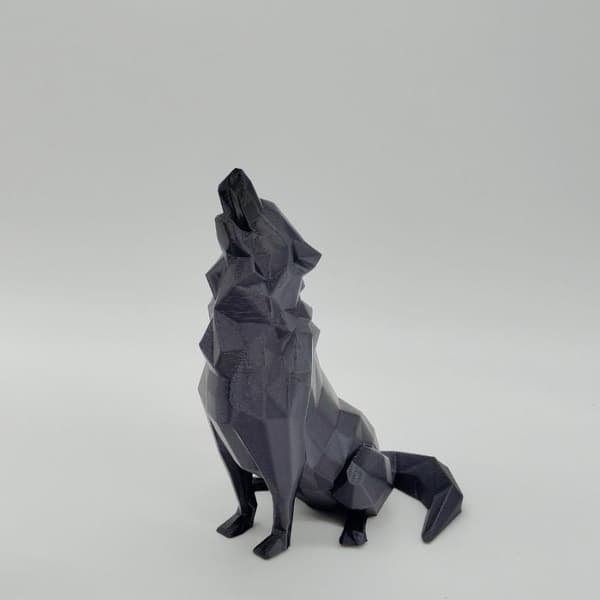 Moderne Abstrakt Geometrisk Ulveskulptur 3D-printet Plast Sta White