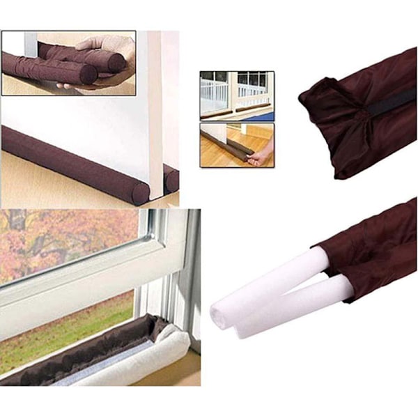 Vindtett dørstopper tetningslist isolator for hjemmet Brown 90cm
