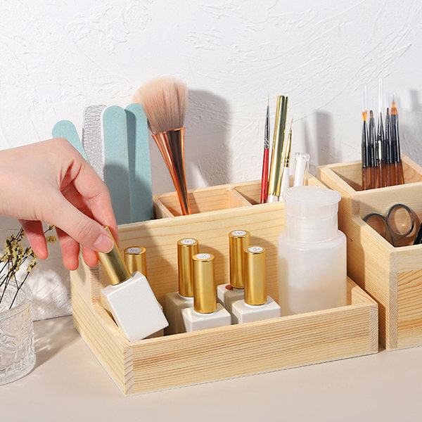 Sømborestykker Træstativ Organizer Manicure Værktøjskasse til Nai Style A