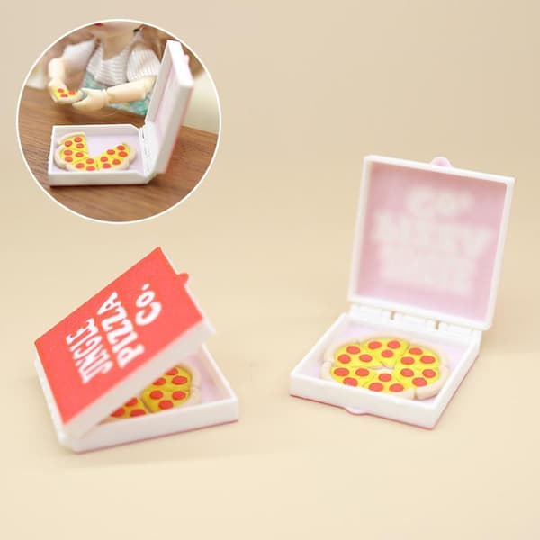 1/12 Dukkehus Simulering Mini Pizza Modell Med Pizzaeske Dukke