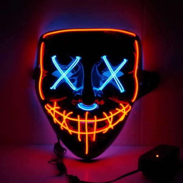 Halloween LED Mask Party Light Up Mix Color Masque Glow Red