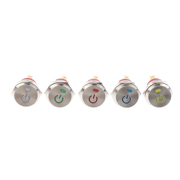 22MM Vippekontakt i rustfrit stål 12-24V/20A Vippekontakt 220 Green