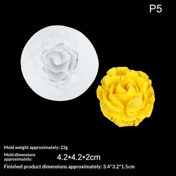3D Rose Blomst Silikone Lysform Håndlavet Sæbefremstilling Epoxy 4