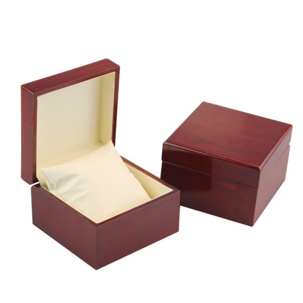 1 Stk Fashion Wooden Watch Box med Display Pute Case Holder Eller