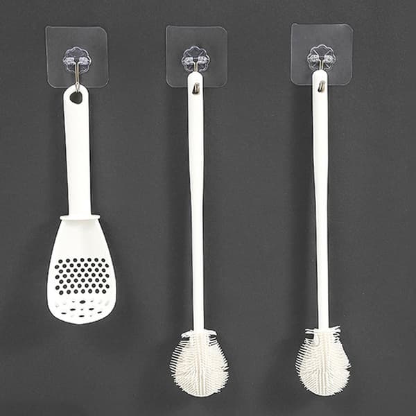 Silikonekopbørste Kopskrubber Glasrenser Flaske Glaskop White