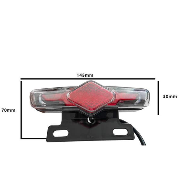 12V 36V 48V 60V Elcykel Baglygte Med Blinklys LED D09 12V