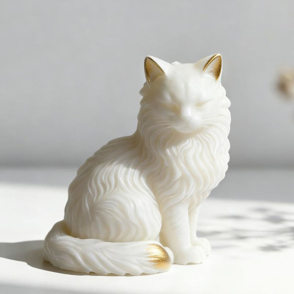 e Maine Coon Kat Silikoneform DIY Duftlys Voks Gips C A4