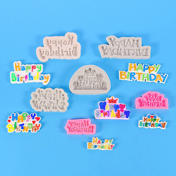 Silikoni 3D Happy Birthday Letters Numers Mold Cake Tool Kitche 5