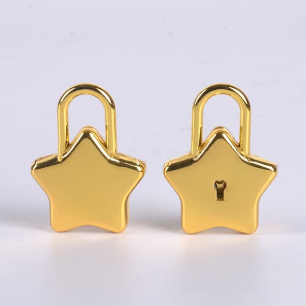 Mini Star Shape Hængelåse Skab Sikkerhedsnøglelås med nøglelugg Silver