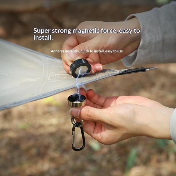 Camping Magnetkrok Stark Sugbar Separat Utomhustältburk Black S