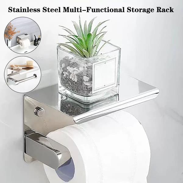 SUS 201/304 rustfrit stål badeværelse og køkken toiletpapirholder Silver B