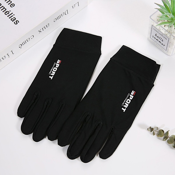 Ice Silk Full Finger cykelhandsker til mænd og kvinder Outdoor S Black