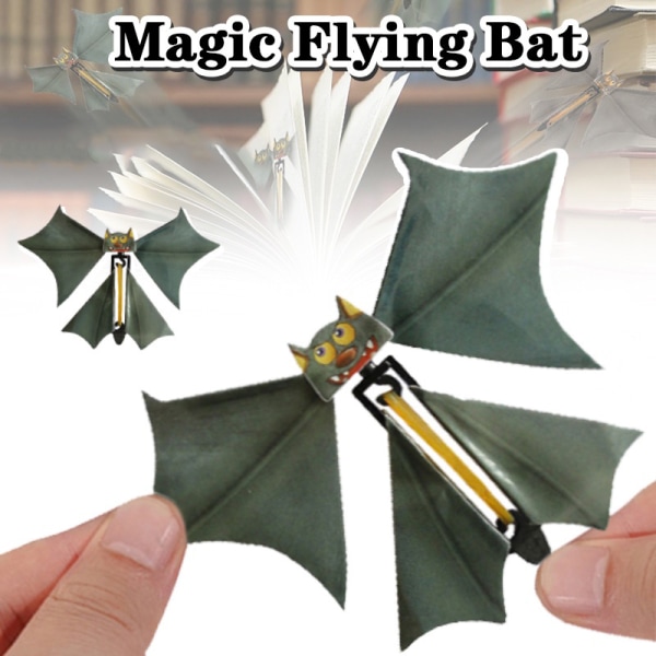 Flying Bat Magic Bat Legetøj Magic Props Gummibånd drevet spil Yellow