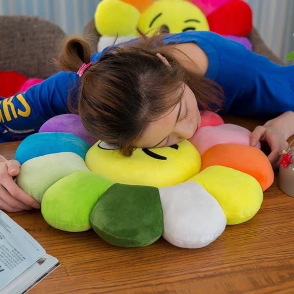 Solros Plysch Kudde Fylld Blomkudde Mjuk Matta Soffa Ho A