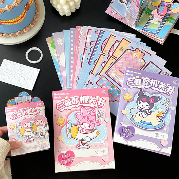 Stille bok Montessori Travel Book Sanrio DIY Toys Educational Hom Pink