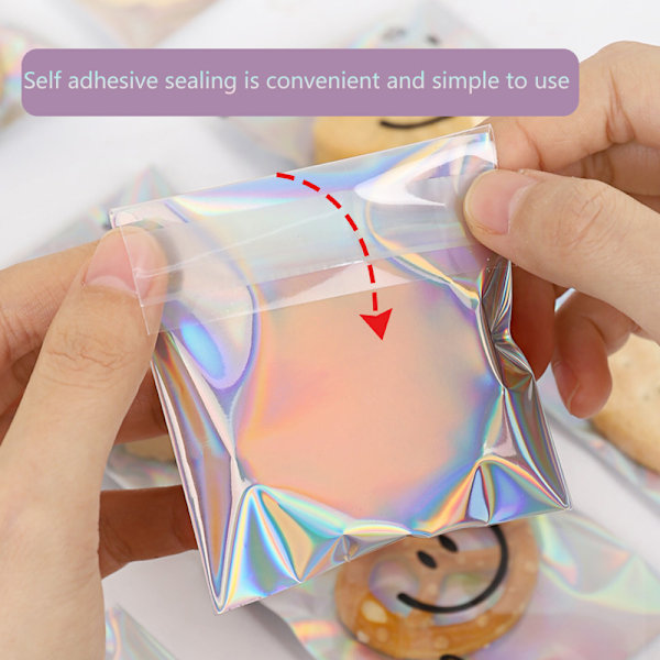 100 stk Snowflake Crisp Cookie emballagepose Selvklæbende pose B 100pcs