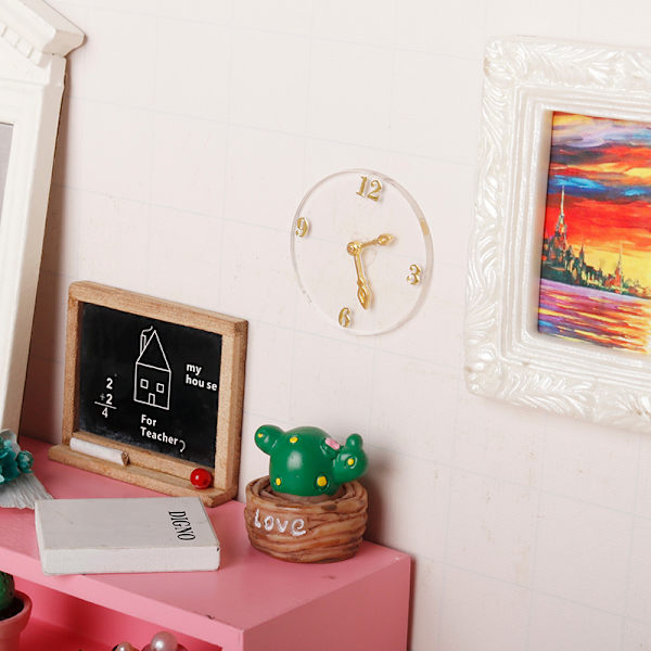 1:12 Dukkehus Miniatyr Veggklokke Akryl Transparent Clock M