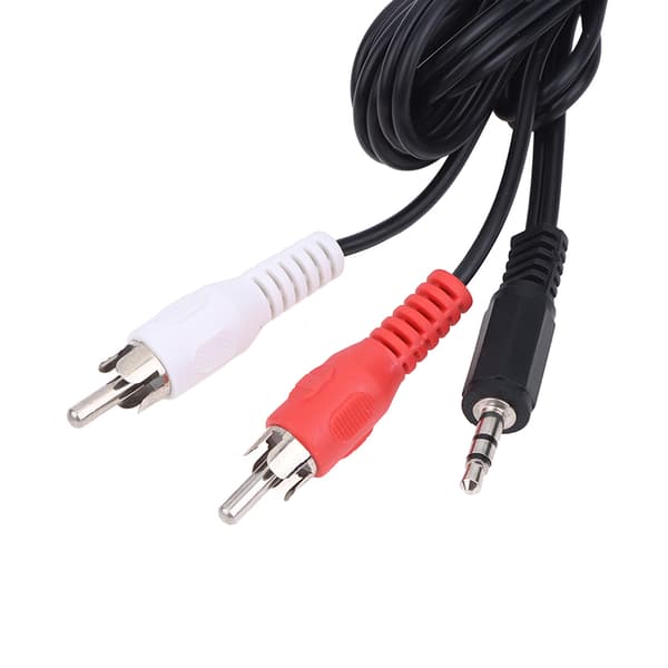3,5 mm jack til 2 RCA stereo 3,5 mm han til 2RCA han koaksial Aux 130CM