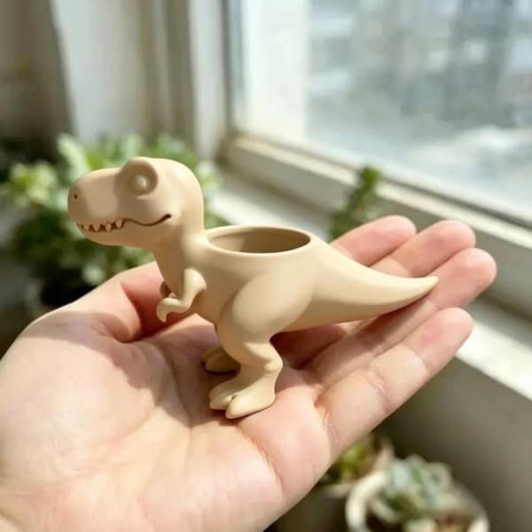er - Retro 3D-printet plastpotte egnet for kaktus og urter A3