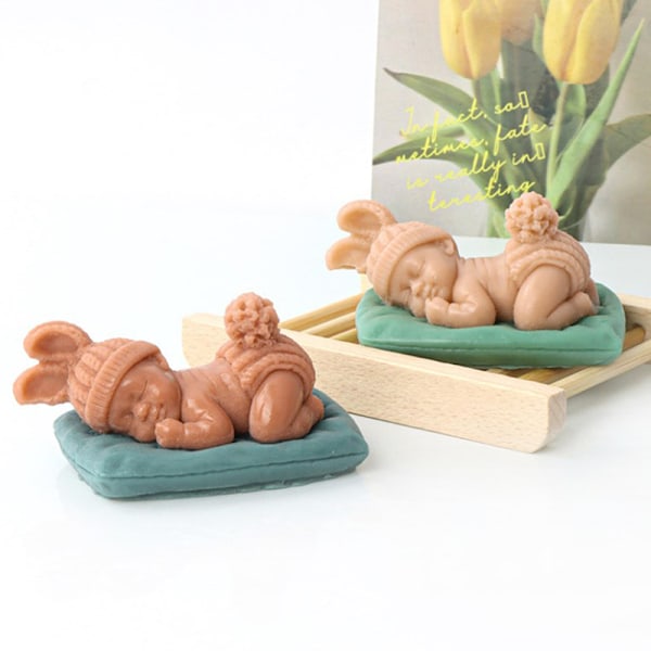 3D Baby Sleeping Shape Silikoneform Køkken Fondant Kage Bagning