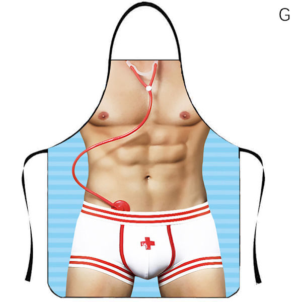 Muscle Man Sexy Woman Morsomme kjøkkenforklær for kvinne Home Decor G
