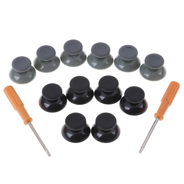 7kpl / set 3D Analog Stick Thumbsticks Korkkien korjausosien työkalu Black