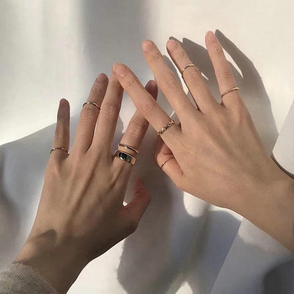 7 kpl set , kuuma myynti metalli ontto pyöreä O Silver