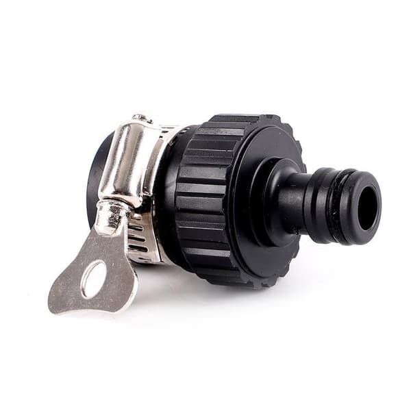 2 stk. holdbar universal vandhaneadapter plasthurtigkobling til slange Black