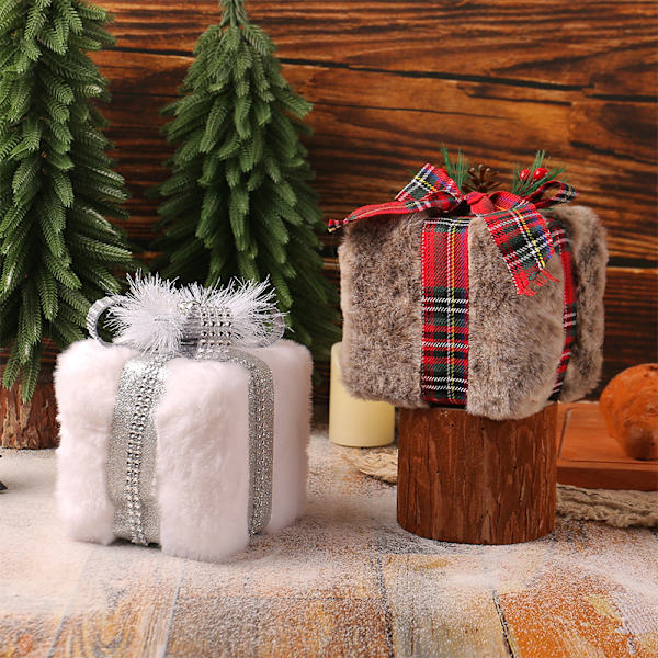 Farverige Miniature Gaveæske Ornament Julepynt Miniature G White