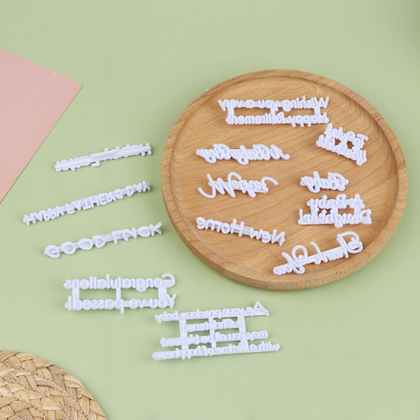 DIY Alfabet Bokstav Kakeform Velsignelse Cookie Kjeks Stempel Emb 13Pcs