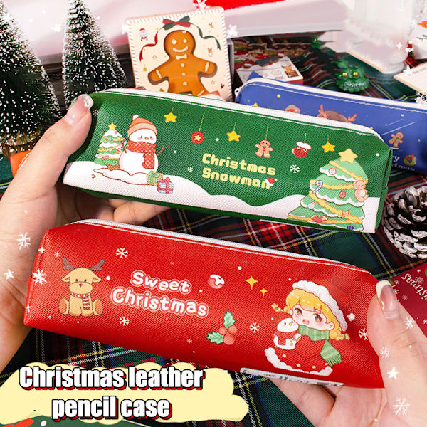 Kawaii Julpennfodral Stor Kapacitet Pennförvaringsväska 1pc random