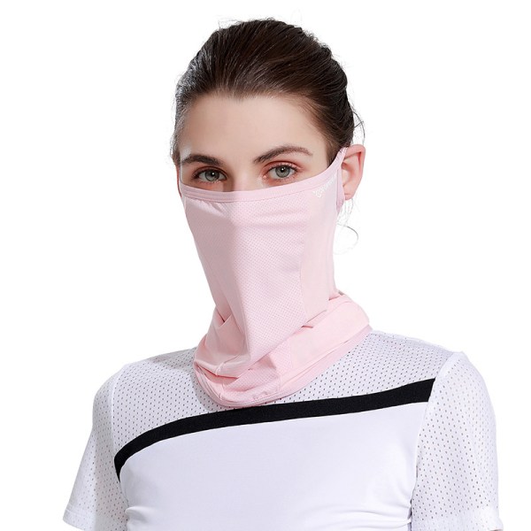 Ice Silk Mask Kvinder Sommer Anti-UV Hurtigttørrende Ansigtsbetræk Sca Pink