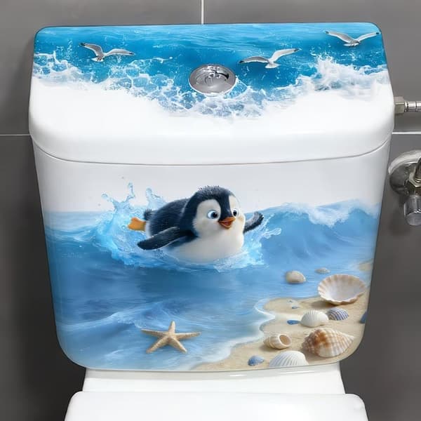 e Uiva Pingviini WC-tarra WC-istuimen kannen säiliötarra A