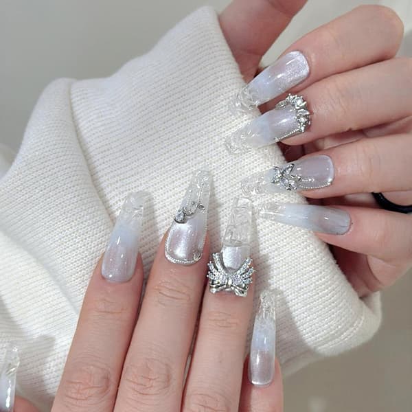 Nye sommerfugl-zirkon-rhinestone-negl-tilbehør glitrende full A