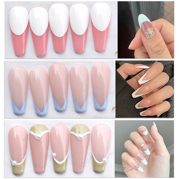 Nail Art Form ranskalainen stensiili mustesuihkumalli Kynsitarrat Mani H357