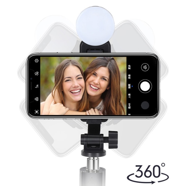 Trådløs Selfie Stick-stativstativ med lys Bluetooth-fjernkontroll Single lamp and BT